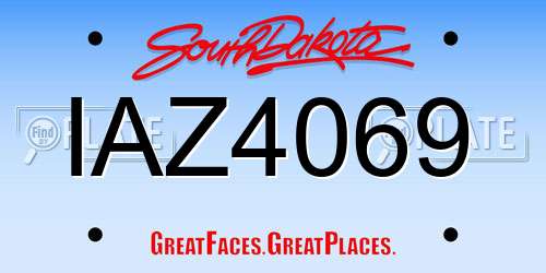 IAZ4069 South Dakota License Plate