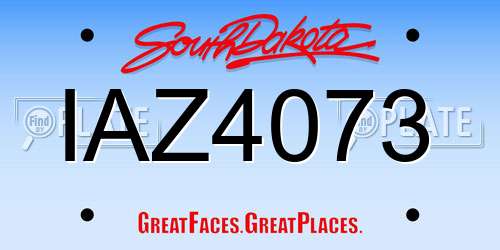 IAZ4073 South Dakota License Plate