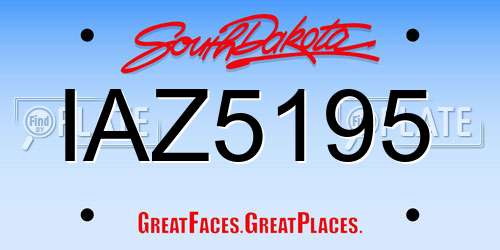IAZ5195 South Dakota License Plate