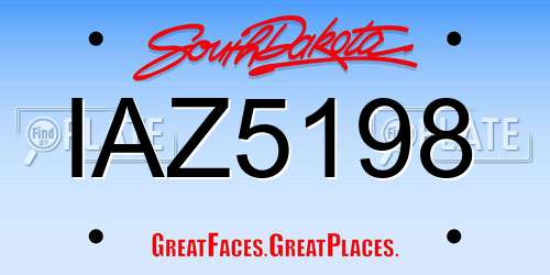 IAZ5198 South Dakota License Plate