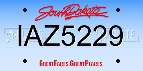 IAZ5229 South Dakota License Plate