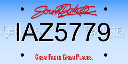 IAZ5779 South Dakota License Plate