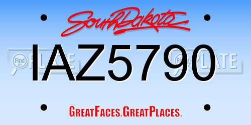 IAZ5790 South Dakota License Plate