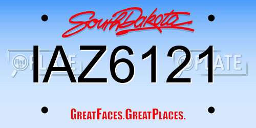 IAZ6121 South Dakota License Plate