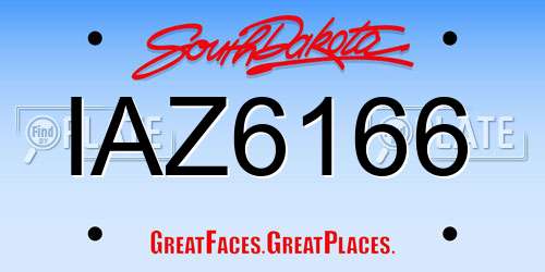 IAZ6166 South Dakota License Plate