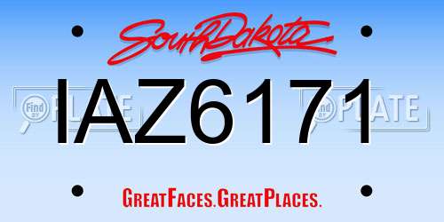 IAZ6171 South Dakota License Plate