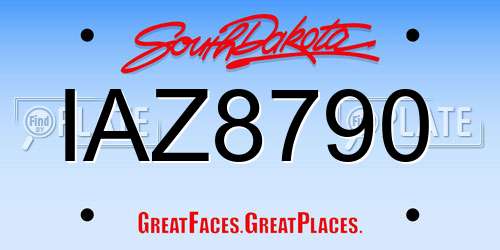 IAZ8790 South Dakota License Plate