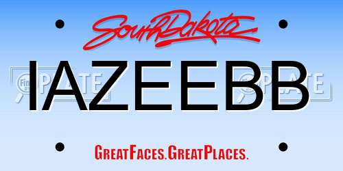 IAZEEBB South Dakota License Plate