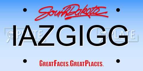 IAZGIGG South Dakota License Plate