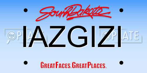 IAZGIZI South Dakota License Plate