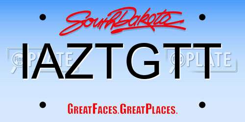 IAZTGTT South Dakota License Plate