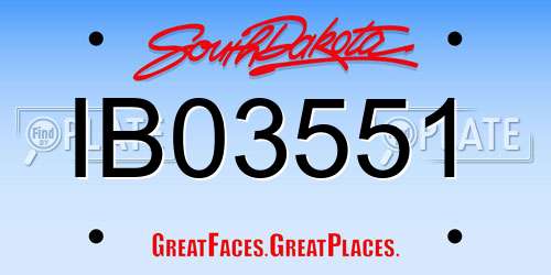 IB03551 South Dakota License Plate