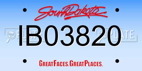 IB03820 South Dakota License Plate