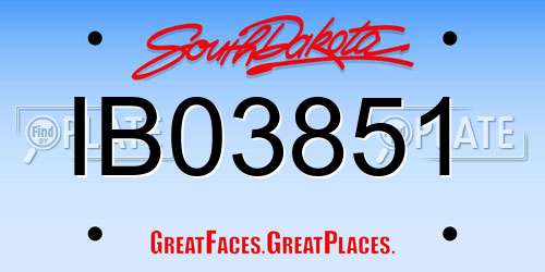 IB03851 South Dakota License Plate