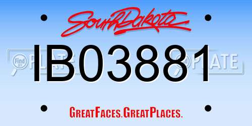 IB03881 South Dakota License Plate
