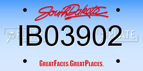 IB03902 South Dakota License Plate