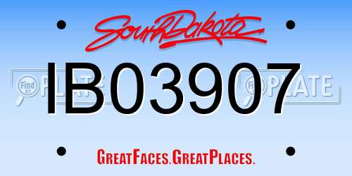IB03907 South Dakota License Plate
