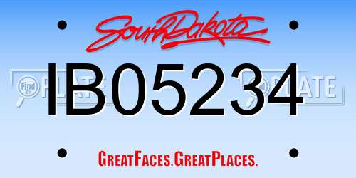 IB05234 South Dakota License Plate