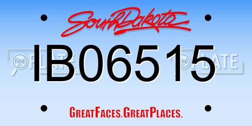 IB06515 South Dakota License Plate
