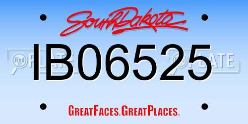 IB06525 South Dakota License Plate