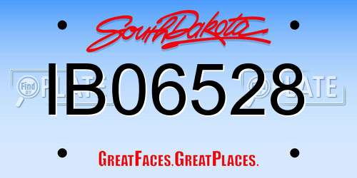 IB06528 South Dakota License Plate
