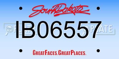 IB06557 South Dakota License Plate