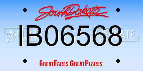 IB06568 South Dakota License Plate
