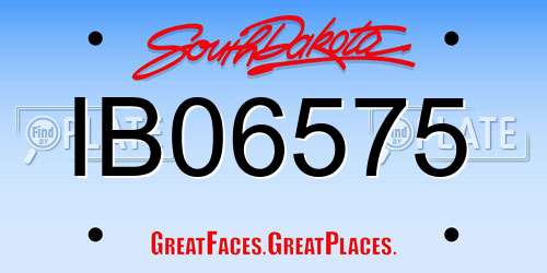 IB06575 South Dakota License Plate