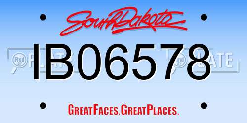IB06578 South Dakota License Plate