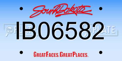 IB06582 South Dakota License Plate