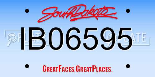 IB06595 South Dakota License Plate