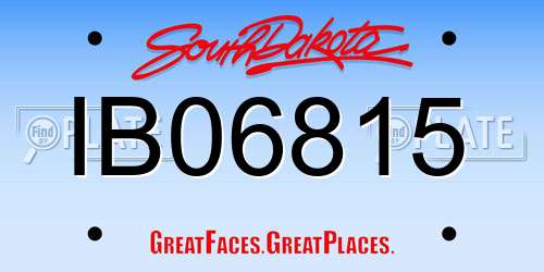 IB06815 South Dakota License Plate