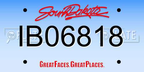 IB06818 South Dakota License Plate