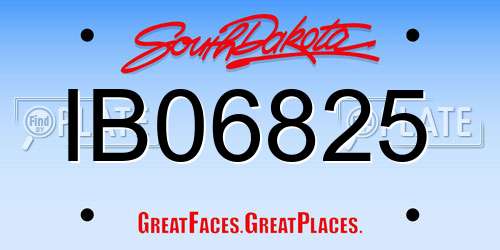 IB06825 South Dakota License Plate