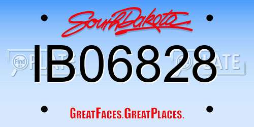 IB06828 South Dakota License Plate