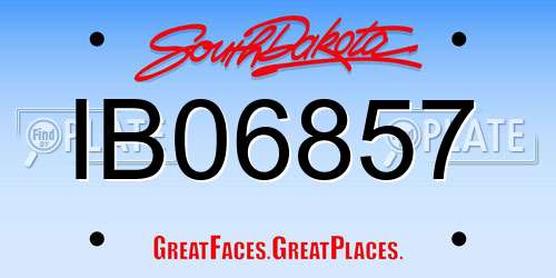 IB06857 South Dakota License Plate