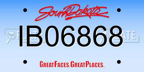 IB06868 South Dakota License Plate