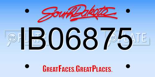 IB06875 South Dakota License Plate