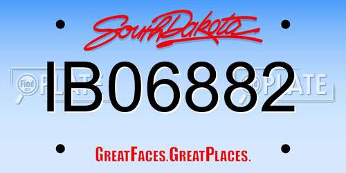 IB06882 South Dakota License Plate