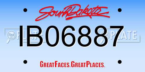 IB06887 South Dakota License Plate