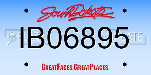 IB06895 South Dakota License Plate