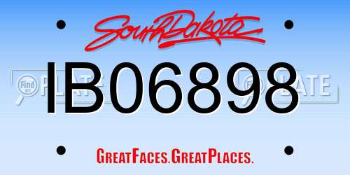 IB06898 South Dakota License Plate
