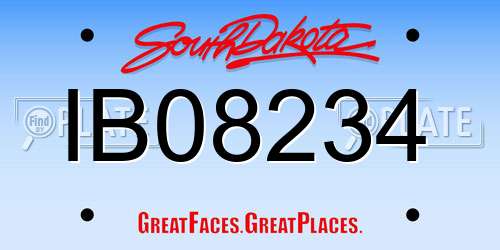 IB08234 South Dakota License Plate