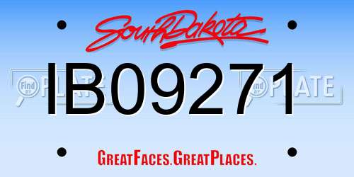 IB09271 South Dakota License Plate