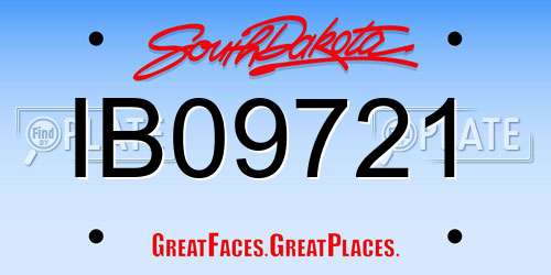 IB09721 South Dakota License Plate