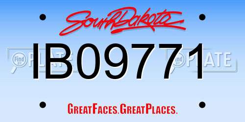 IB09771 South Dakota License Plate