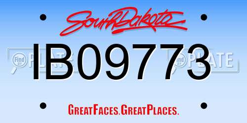 IB09773 South Dakota License Plate