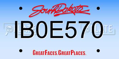 IB0E570 South Dakota License Plate