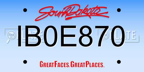 IB0E870 South Dakota License Plate