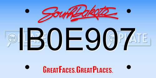 IB0E907 South Dakota License Plate